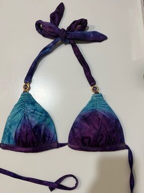 Purple & Teal Triangle Bikini Top